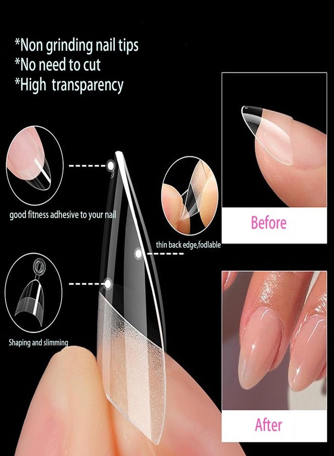 WOWITIS 480 Pcs Extra Short Half Cover Almond Nail Tips & Square Tip for Women, 2 Boexs XXS Clear Pre-shape French Tip for Nail Extension XS Soft Gel Acrylic Small Tips 12 Sizes for Nail Salon Nail Tech DIY - Image 4